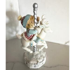 Cherished Teddies 118760 FROSTY FUN Riding Reindeer Carousel Avon Exclusive 2005